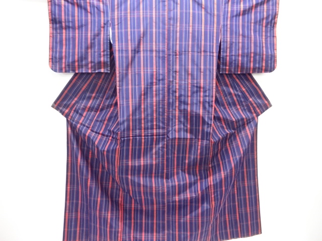 JAPANESE KIMONO / TSUMUGI / UNUSED / ENSEMBLE / WOVEN ABSTRACT GRID